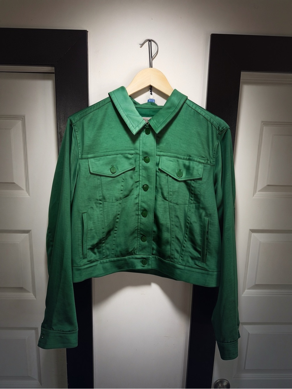 BCBGMaxAzria Emerald Green Denim-Style Jacket